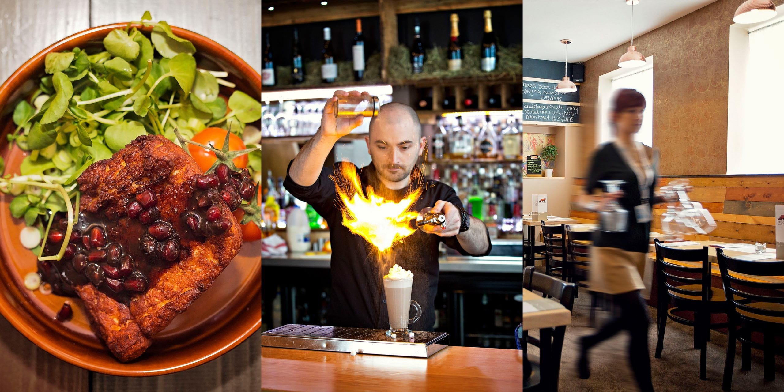 Collage of restaurant photography